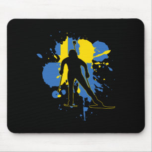 Tapis De Souris Suède Drapeau Biathlonist - Biathlon suédois