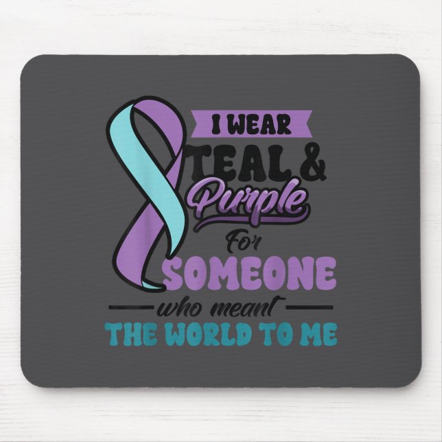 Tapis De Souris Suicide Prevention Wear Teal Purple Someone Meant  (Devant)