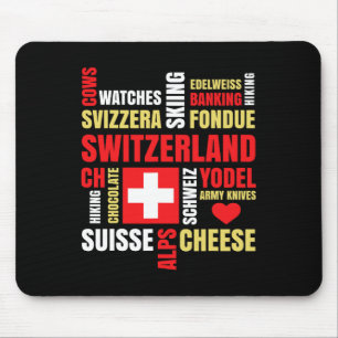 Tapis De Souris Suisse Alpes Vaches Fondue Fromage Ski Suisse L
