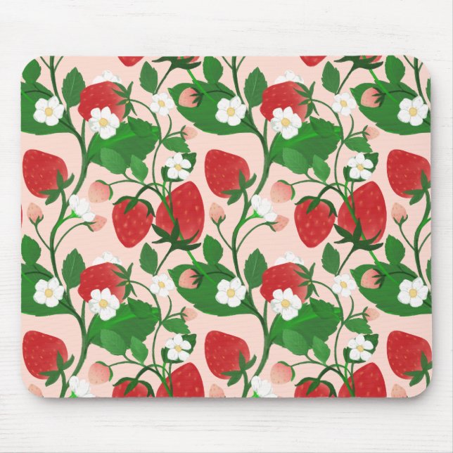 Tapis De Souris Summer Strawberry in Pink (Devant)