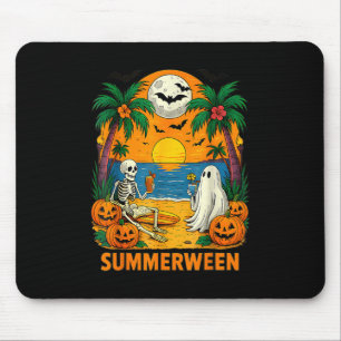 Tapis De Souris Summerween Skeleton Ghost Beach Party Halloween Vi