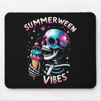 Tapis De Souris Summerween Vibes Skeleton Crème glacée été Hallowe
