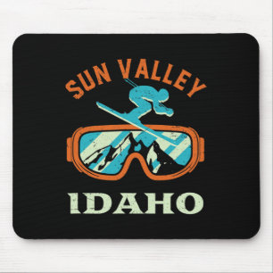 Tapis De Souris Sun Valley Idaho Ski Rétro Vintage Et Snowboar