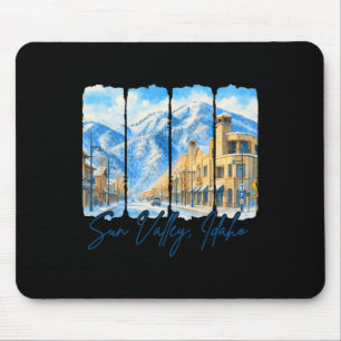 Tapis De Souris Sun Valley Idaho Voyage Coup de pinceau Sun Valley