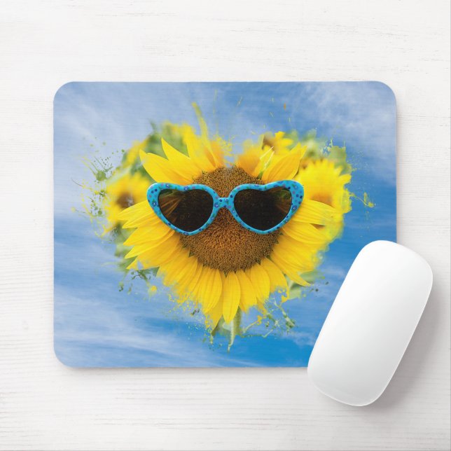 Tapis De Souris Sunflower Heart Abstrait sur Sky (Avec souris)
