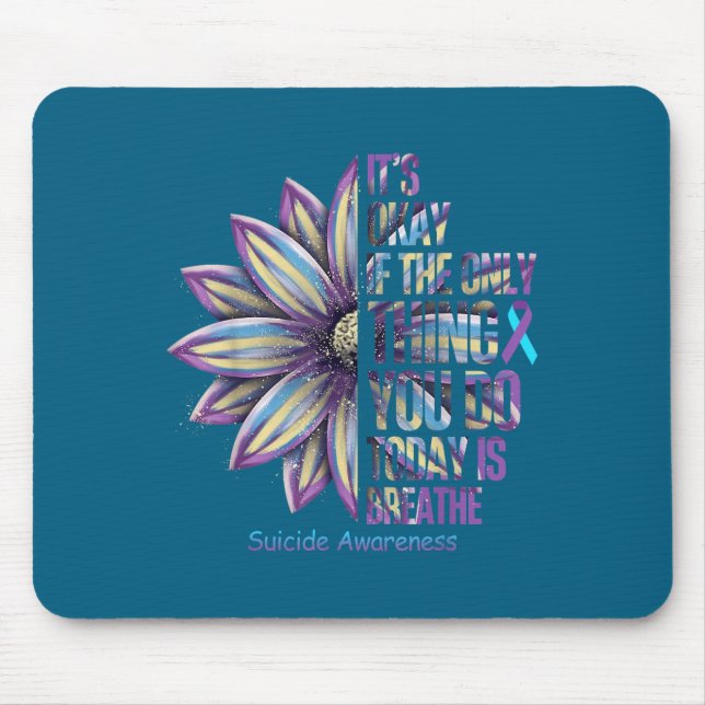 Tapis De Souris Sunflower Suicide Prevention Awareness Week Teal P (Devant)