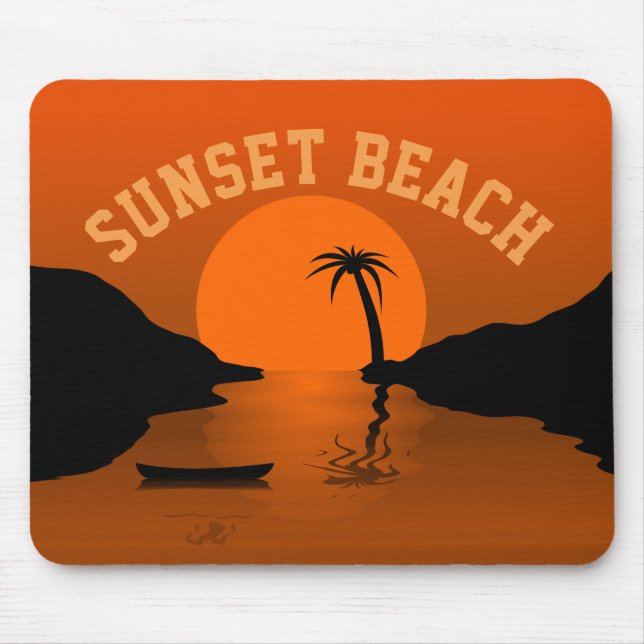 Tapis De Souris Sunset Beach Art Tropical Orange (Devant)