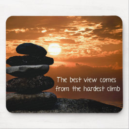 Tapis De Souris Sunset Cairn avec citation