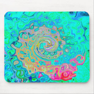 Tapis De Souris Super Abstrait Rainbow Liquid Swirl