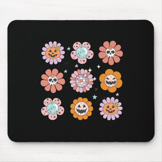 Tapis De Souris Super Halloween Smile Face Disco Citrouille rétro  (Devant)