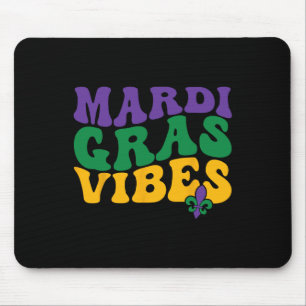 Tapis De Souris Super Mardi Gras Vibes Carnival perles Mardi drôle