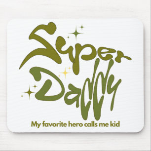 Tapis De Souris Super Papa Héros pour les Enfants