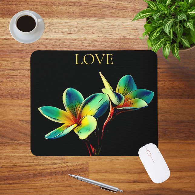 Tapis De Souris Superbe Plumeria Aquarelle Thème Mousepad (Créateur téléchargé)