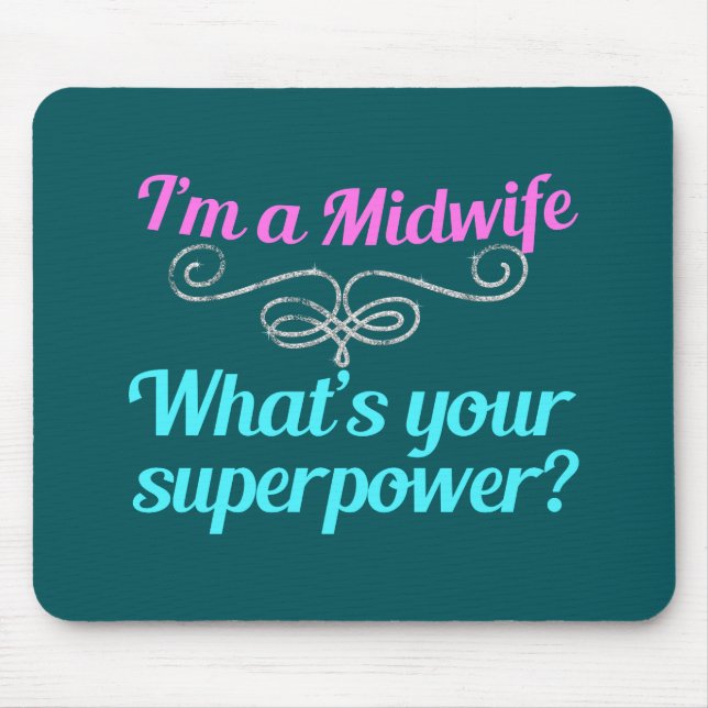 Tapis De Souris Superhero mignonne sage-femme (Devant)