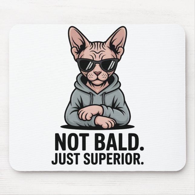 Tapis De Souris Superior Sphynx Cat Sarcastic Attitude Art (Devant)