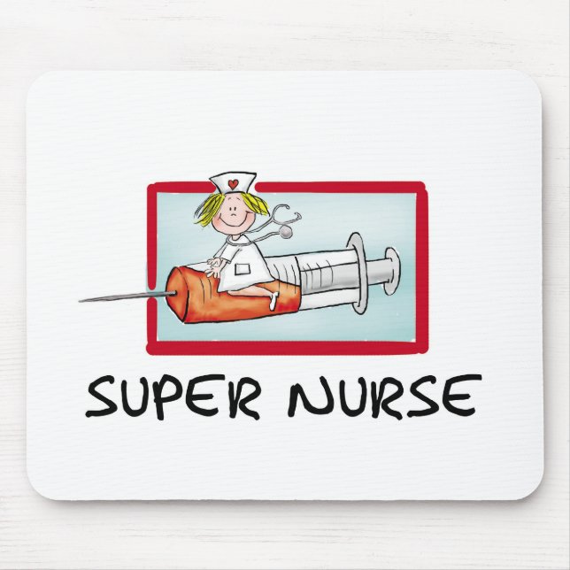 Tapis De Souris supernurse - infirmière humoristique de bande (Devant)