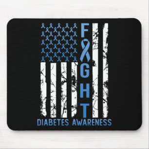 Tapis De Souris Support Flag USA Type 2 Type 1 Diabetes Awar