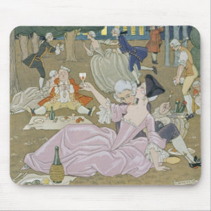 Tapis De Souris Sur la pelouse, illustration pour des "fêtes