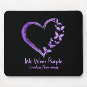 Tapis De Souris Surdose Sensibilisation au papillon pourpre Coeur