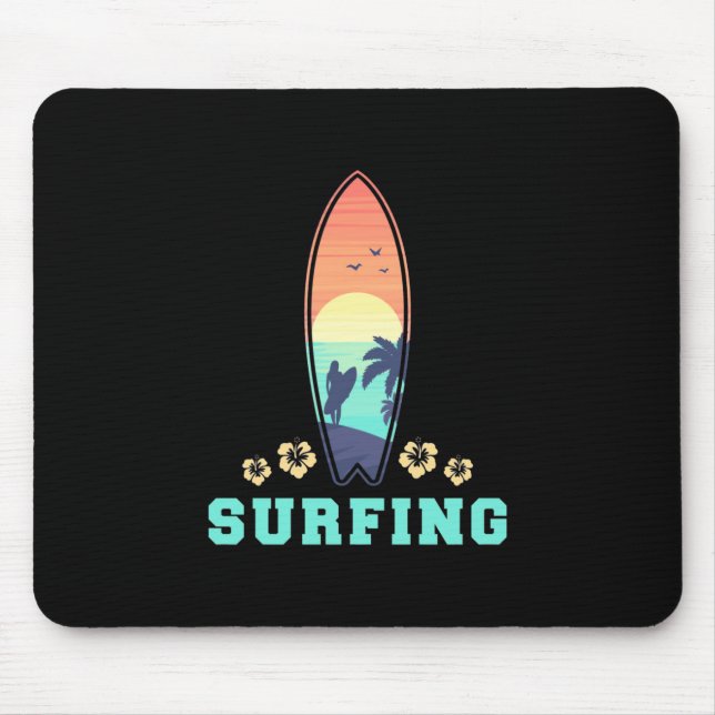 Tapis De Souris Surf Et Fleur (Devant)