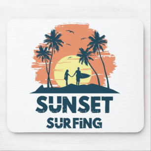 Tapis De Souris Surf - Surf au coucher du soleil 