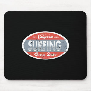 Tapis De Souris Surfing Californie Océan 1985 Plage Été Rétro M