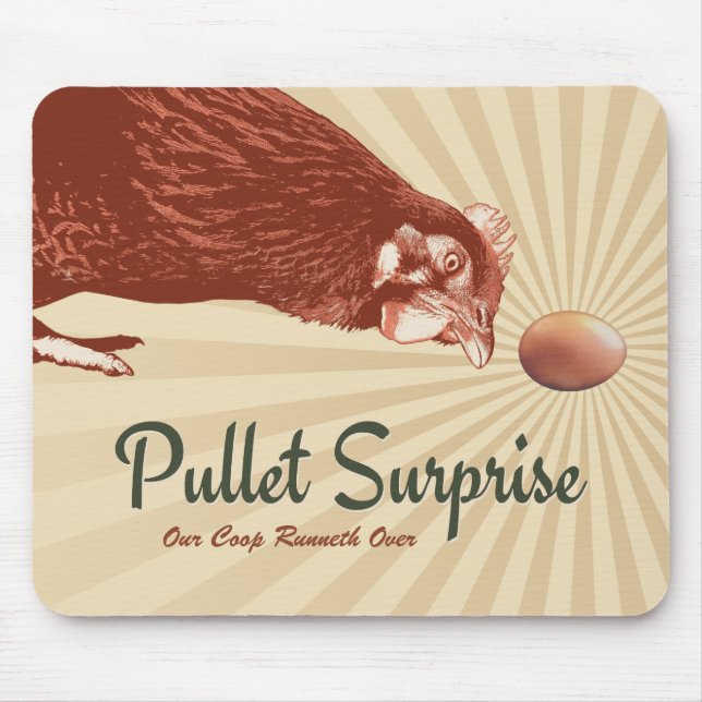 Tapis De Souris Surprise de poulette notre cage Runneth plus de (Devant)