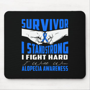 TAPIS DE SOURIS SURVIVANT JE SOUTIENS FORT SENSIBILISATION ALOPÉCI