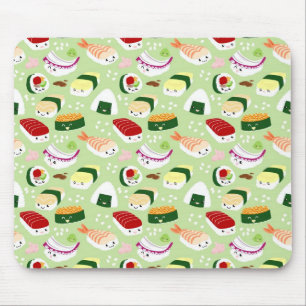 Tapis De Souris Sushi de Kawaii avec des visages