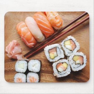 Tapis De Souris Sushi - nourriture de Japonese (d'un plat en bois)