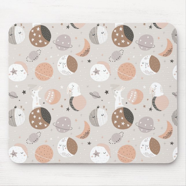 Tapis De Souris Sweat Dream Bunnies Dans Motif spatial (Devant)