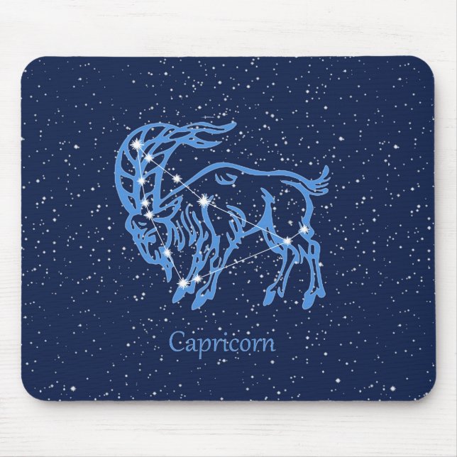 Tapis De Souris Symbole Capricorne Constellation et Zodiaque avec  (Devant)