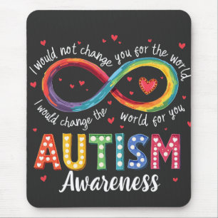 Tapis De Souris Symbole d'autisme infini Sensibilisation sur l'aut