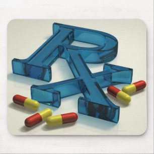 Tapis De Souris symbole de 3D RX avec des capsules