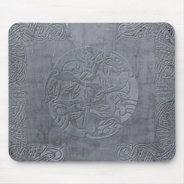 Tapis De Souris Symbole de chien celtique métallique (Devant)