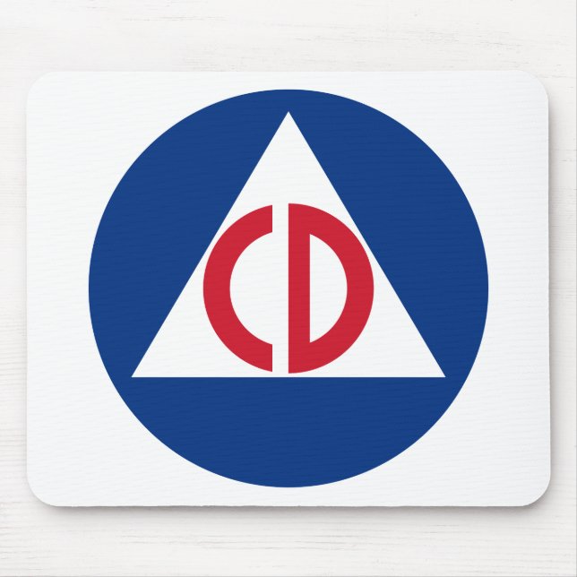 Tapis De Souris Symbole de cru de logo de défense civile des (Devant)