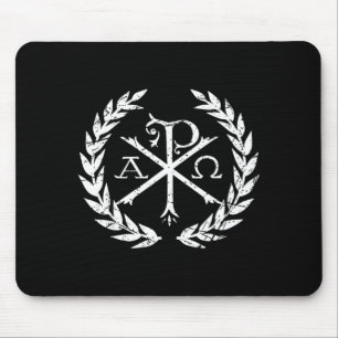 Tapis De Souris Symbole de foi chrétien Chi Rho Alpha Oméga