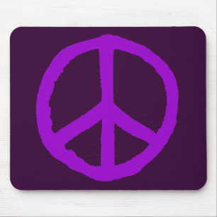 Tapis De Souris Symbole de la paix brute - Nuances de violet