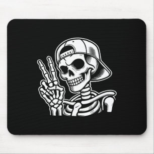 Tapis De Souris SYMBOLE DE LA PAIX REtro Halloween Squelette SIGNE