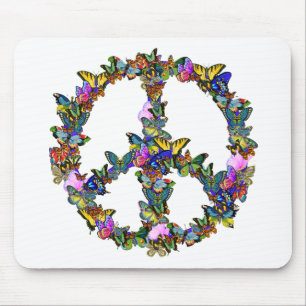Tapis De Souris Symbole de paix de papillon