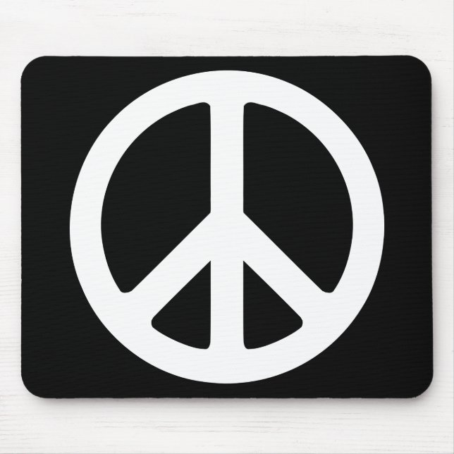 Tapis De Souris Symbole de paix noir et blanc (Devant)