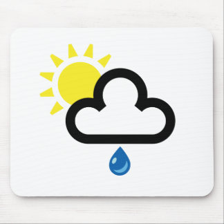 Tapis De Souris Symbole de pluie de Sun de nuage