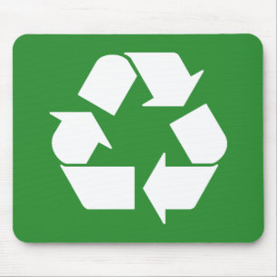 Tapis De Souris Symbole de recyclage sur fond vert