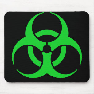 Tapis De Souris Symbole de risque biologique vert