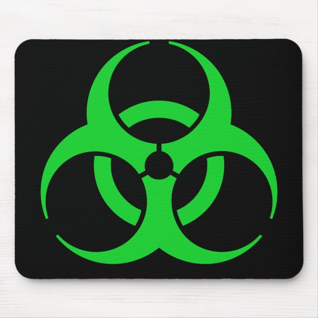 Tapis De Souris Symbole de risque biologique vert (Devant)