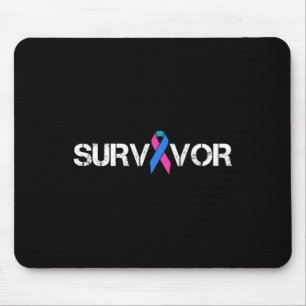 Tapis De Souris Symbole de survivant du ruban de sensibilisation a
