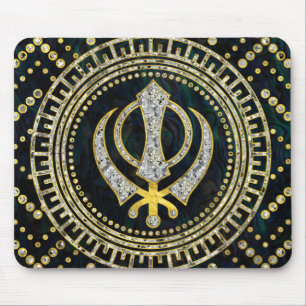 Tapis De Souris Symbole décoratif de Khanda avec les pierres
