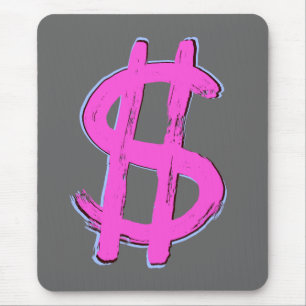 Tapis De Souris Symbole dollar rose