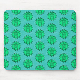 Tapis De Souris Symbole du soleil maori Tortues de mer vertes