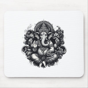 Tapis De Souris Symbole Ganesh Yoga Hindou Dieu Éléphant Ganesha P